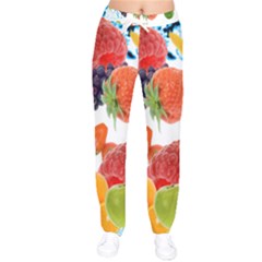 Fruits, Drip, Fruit, Paint, Spring Women Velvet Drawstring Pants