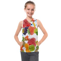 Fruits, Drip, Fruit, Paint, Spring Kids  Sleeveless Hoodie