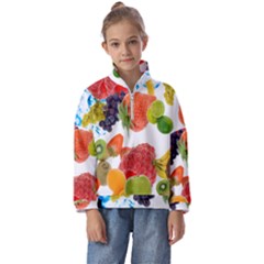 Fruits, Drip, Fruit, Paint, Spring Kids  Half Zip Hoodie