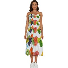 Fruits, Drip, Fruit, Paint, Spring Sleeveless Shoulder Straps Boho Dress by kyorashop23