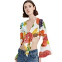 Fruits, Drip, Fruit, Paint, Spring Trumpet Sleeve Cropped Top View2