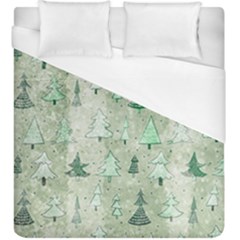 Green Christmas Trees, Cute, Doodle Duvet Cover (king Size)