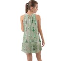 Green Christmas Trees, Cute, Doodle Halter Tie Back Chiffon Dress View2