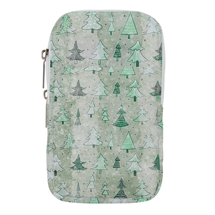 Green Christmas Trees, Cute, Doodle Waist Pouch (Small)