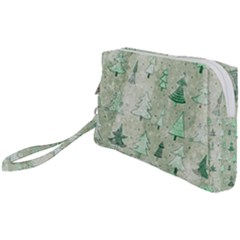 Green Christmas Trees, Cute, Doodle Wristlet Pouch Bag (small)