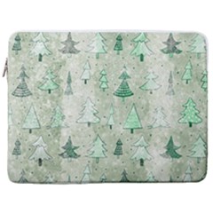 Green Christmas Trees, Cute, Doodle 17  Vertical Laptop Sleeve Case With Pocket by kyorashop23