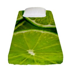 Lime Slices Close Up, Fresh, Fruit, Green Lemon Fitted Sheet (single Size)