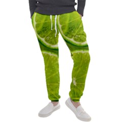 Lime Slices Close Up, Fresh, Fruit, Green Lemon Men s Jogger Sweatpants by kyorashop23