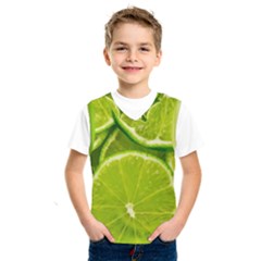 Lime Slices Close Up, Fresh, Fruit, Green Lemon Kids  Basketball Tank Top by kyorashop23