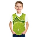 Lime Slices Close Up, Fresh, Fruit, Green Lemon Kids  Basketball Tank Top View1