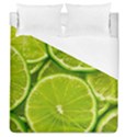 Lime Slices Close Up, Fresh, Fruit, Green Lemon Duvet Cover (Queen Size) View1