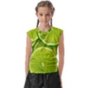 Lime Slices Close Up, Fresh, Fruit, Green Lemon Kids  Raglan Cap Sleeve T-Shirt View1