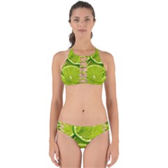 Lime Slices Close Up, Fresh, Fruit, Green Lemon Perfectly Cut Out Bikini Set by kyorashop23