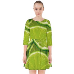 Lime Slices Close Up, Fresh, Fruit, Green Lemon Smock Dress by kyorashop23