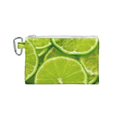 Lime Slices Close Up, Fresh, Fruit, Green Lemon Canvas Cosmetic Bag (small)