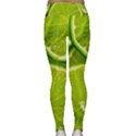 Lime Slices Close Up, Fresh, Fruit, Green Lemon Lightweight Velour Classic Yoga Leggings View2