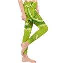 Lime Slices Close Up, Fresh, Fruit, Green Lemon Lightweight Velour Classic Yoga Leggings View4