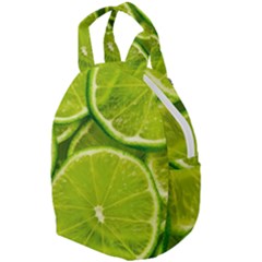 Lime Slices Close Up, Fresh, Fruit, Green Lemon Travel Backpack