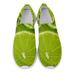 Lime Slices Close Up, Fresh, Fruit, Green Lemon Women s Slip On Sneakers by kyorashop23