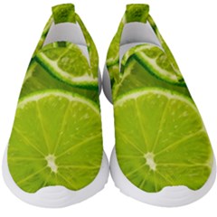 Lime Slices Close Up, Fresh, Fruit, Green Lemon Kids  Slip On Sneakers by kyorashop23