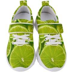 Lime Slices Close Up, Fresh, Fruit, Green Lemon Kids  Velcro Strap Shoes by kyorashop23