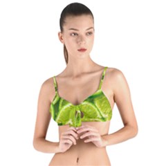 Lime Slices Close Up, Fresh, Fruit, Green Lemon Tie Up Cut Bikini Top by kyorashop23