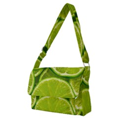 Lime Slices Close Up, Fresh, Fruit, Green Lemon Full Print Messenger Bag (m) by kyorashop23