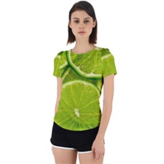 Lime Slices Close Up, Fresh, Fruit, Green Lemon Back Cut Out Sport T-shirt by kyorashop23