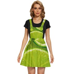 Lime Slices Close Up, Fresh, Fruit, Green Lemon Apron Dress by kyorashop23