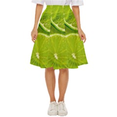 Lime Slices Close Up, Fresh, Fruit, Green Lemon Classic Short Skirt