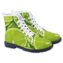 Lime Slices Close Up, Fresh, Fruit, Green Lemon Men s High-Top Canvas Sneakers View3