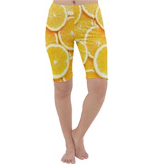 Oranges, Orange, Fruits Cropped Leggings 