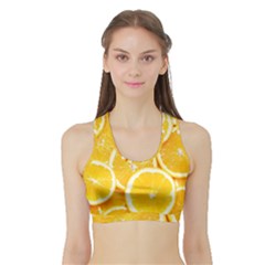 Oranges, Orange, Fruits Sports Bra With Border