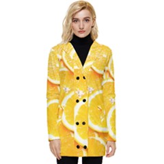 Oranges, Orange, Fruits Button Up Hooded Coat  by kyorashop23