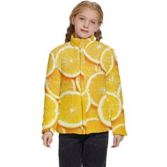 Oranges, Orange, Fruits Kids  Puffer Bubble Jacket Coat