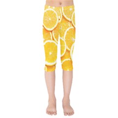 Oranges, Orange, Fruits Kids  Capri Leggings 