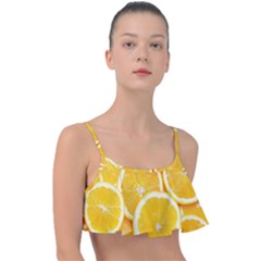 Oranges, Orange, Fruits Frill Bikini Top