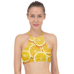 Oranges, Orange, Fruits Halter Bikini Top