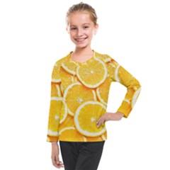 Oranges, Orange, Fruits Kids  Long Mesh T-shirt