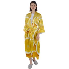 Oranges, Orange, Fruits Maxi Satin Kimono by kyorashop23