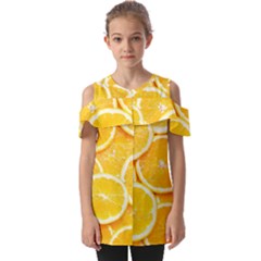 Oranges, Orange, Fruits Fold Over Open Sleeve Top by kyorashop23