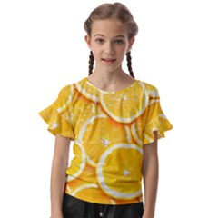 Oranges, Orange, Fruits Kids  Cut Out Flutter Sleeves