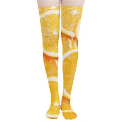 Oranges, Orange, Fruits Thigh High Stockings