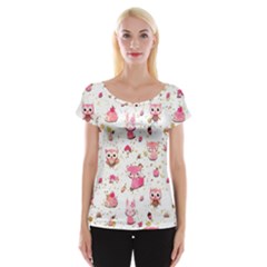 Pink Woodland Animals, Koteto Cap Sleeve Top