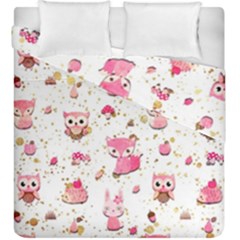 Pink Woodland Animals, Koteto Duvet Cover Double Side (king Size)