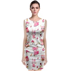 Pink Woodland Animals, Koteto Classic Sleeveless Midi Dress