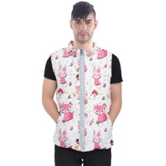 Pink Woodland Animals, Koteto Men s Puffer Vest