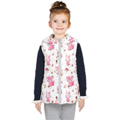 Pink Woodland Animals, Koteto Kids  Hooded Puffer Vest by kyorashop23