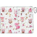 Pink Woodland Animals, Koteto Canvas Cosmetic Bag (XXXL) View2