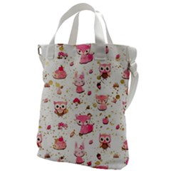 Pink Woodland Animals, Koteto Canvas Messenger Bag